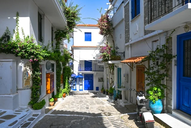 Skiathos local streets