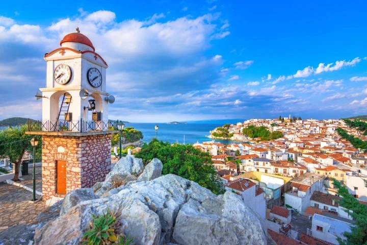 Skiathos clock tower